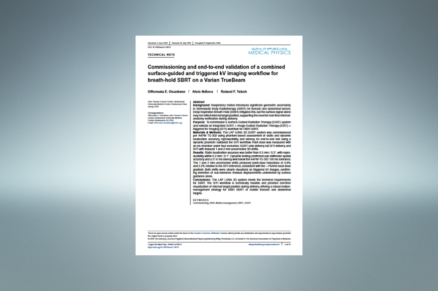 Commissioning and end-to-end validation of a combined surface-guided and triggered kV imaging workflow for breath-hold SBRT on a Varian TrueBeam