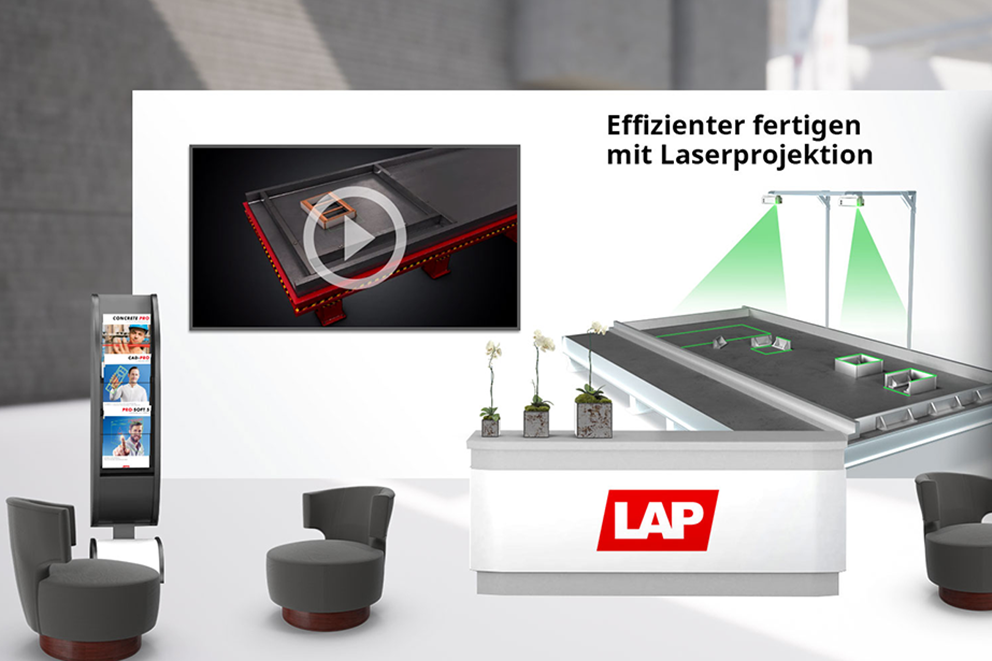 LAP zeigt Laserprojektionssysteme zur Effizienzsteigerung in der Betonfertigteilproduktion