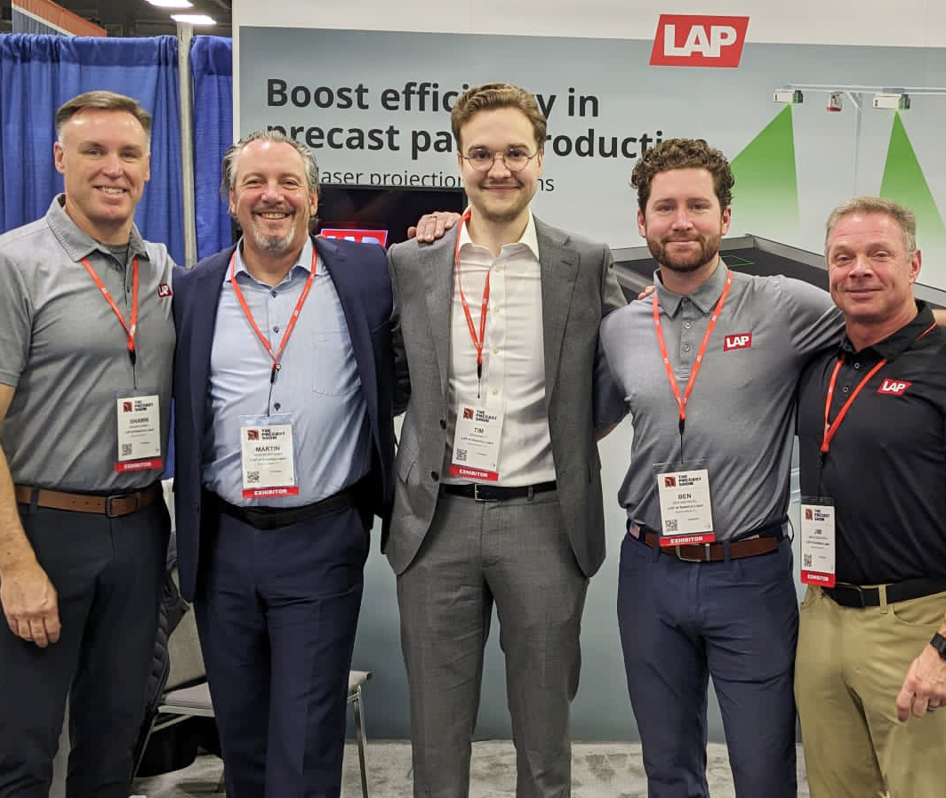 Das LAP Team auf der Precast Show in Ohio: Shawn Hamell, Martin Dronsek, Timothy Barnett, Ben VanNevel, Jim Bloodworth