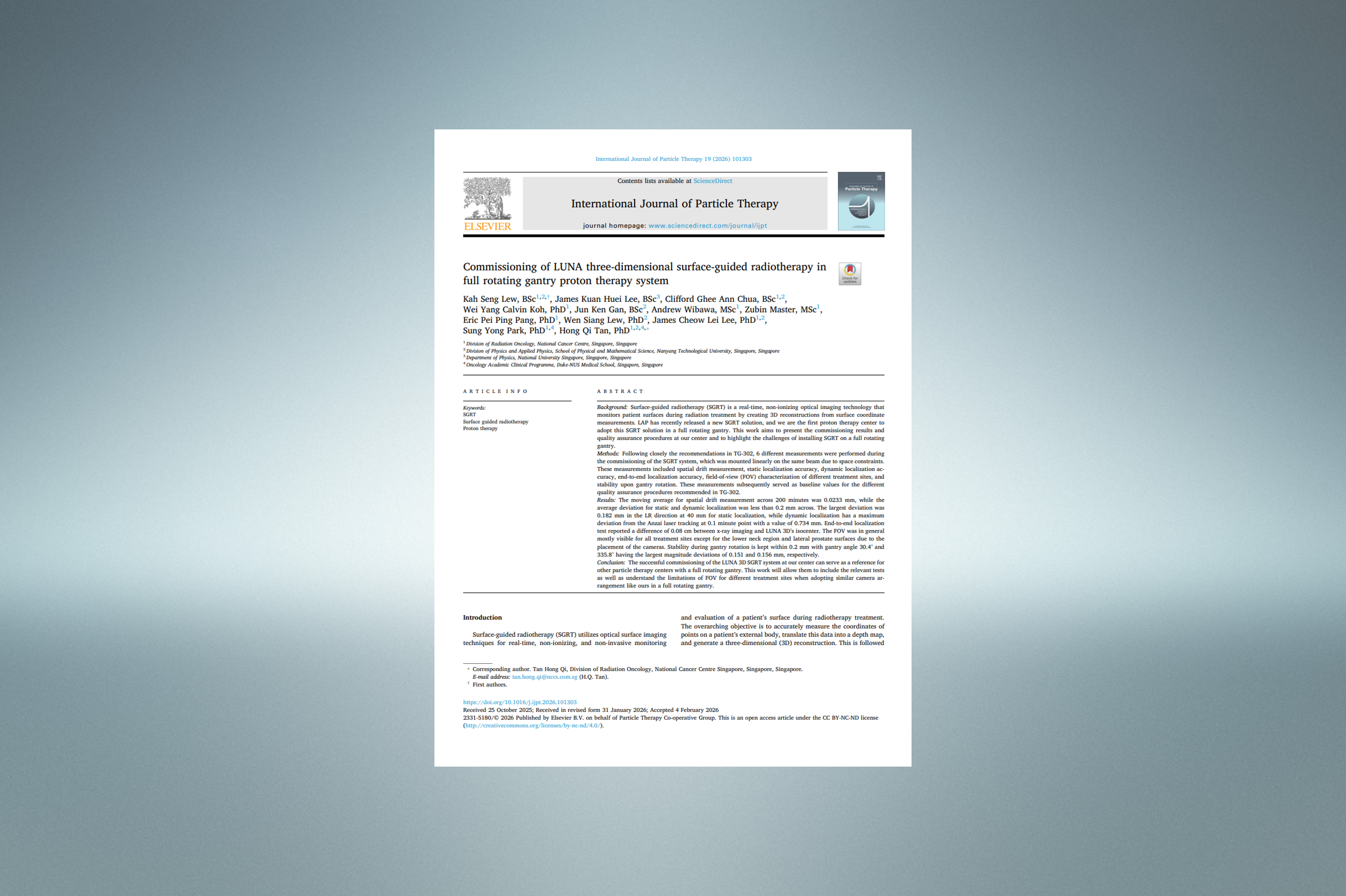 Commissioning of LUNA 3D Surface-Guided Radiation Therapy in full rotating gantry proton therapy system