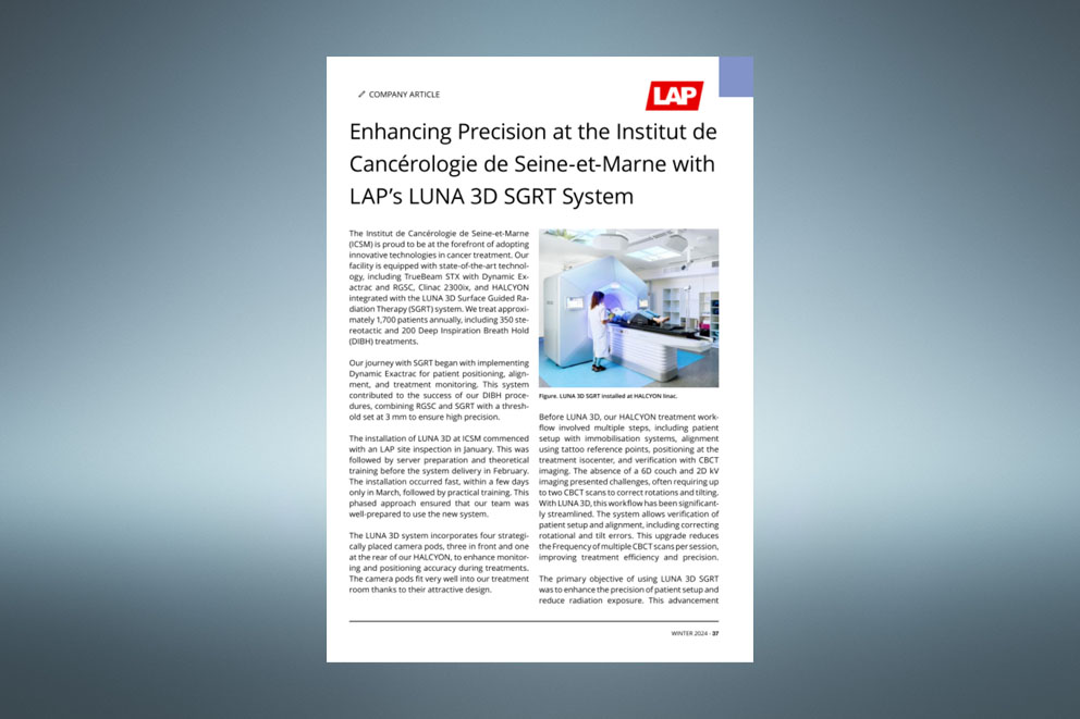 EFOMP: Enhancing precision with LAP's LUNA 3D SGRT system