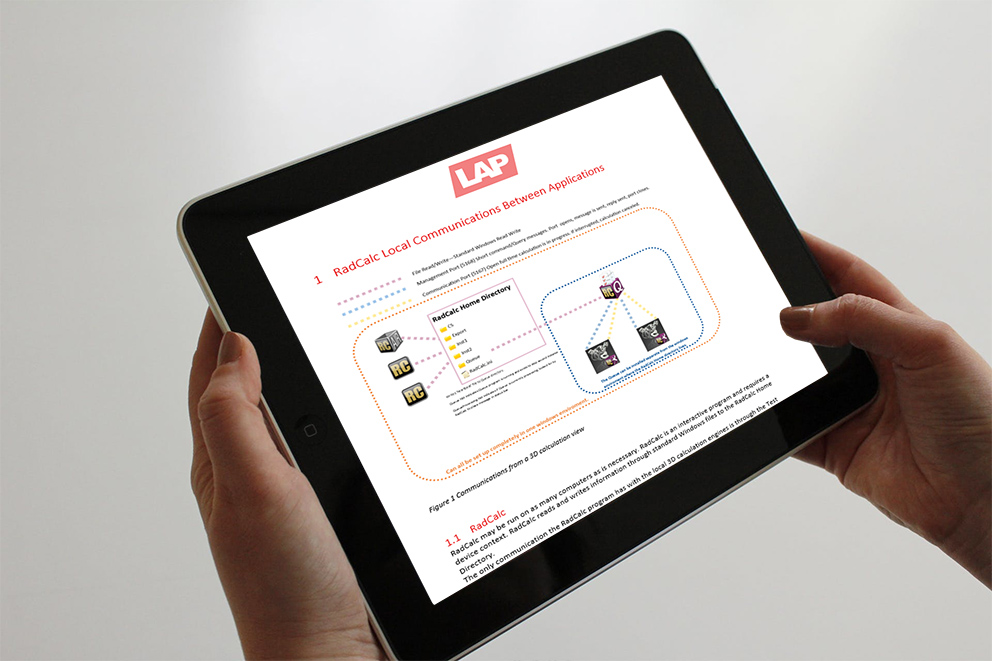 Tablet showing a part of the RadCalc whitepaper
